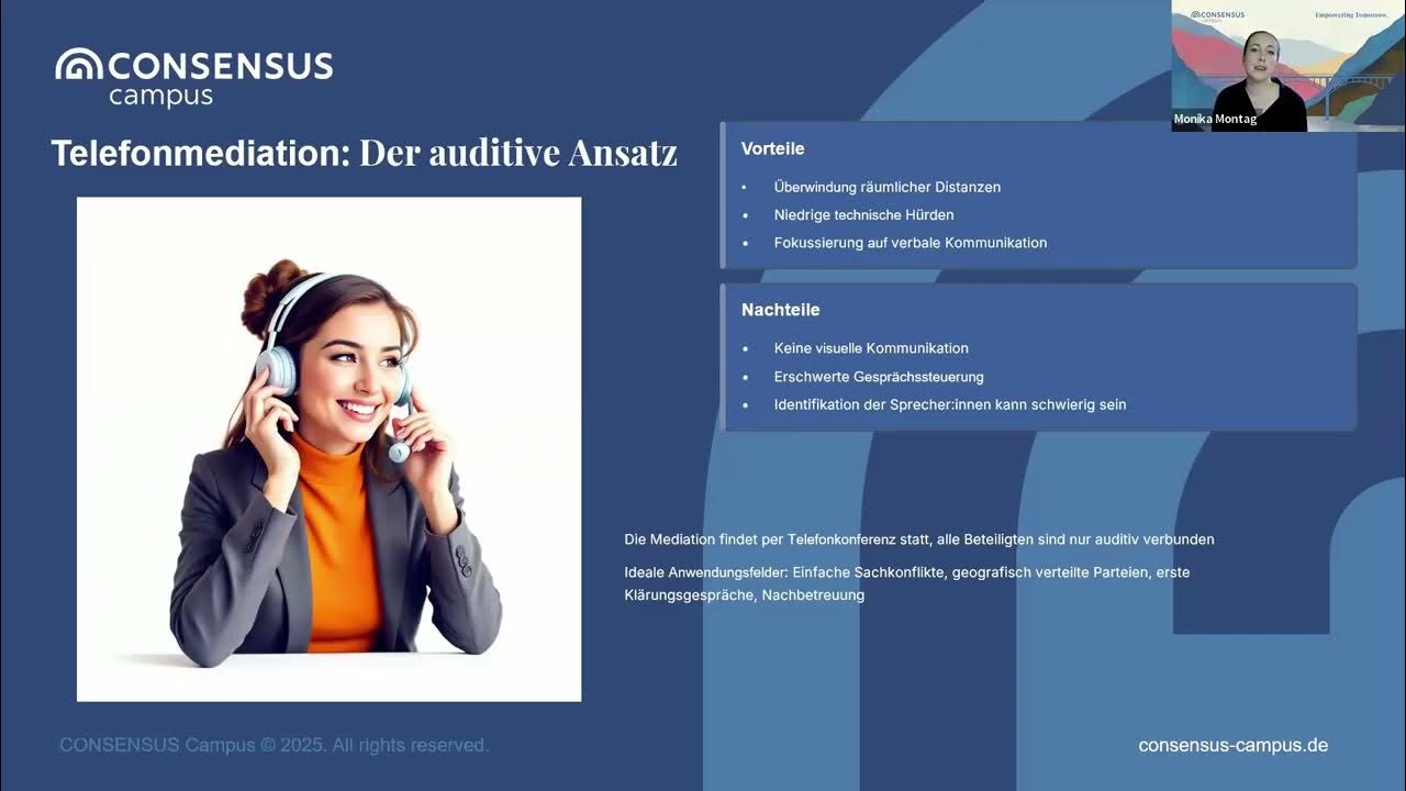 Vorschaubild – Spektrum an Mediationsformaten in der praktischen Anwendung mit Monika Montag